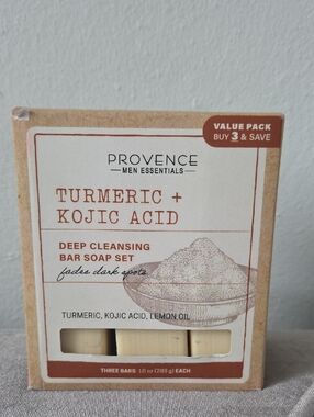 Turmeric + Kojic Acid Deep Cleansing Bar Soap Set - Natural Yellow
